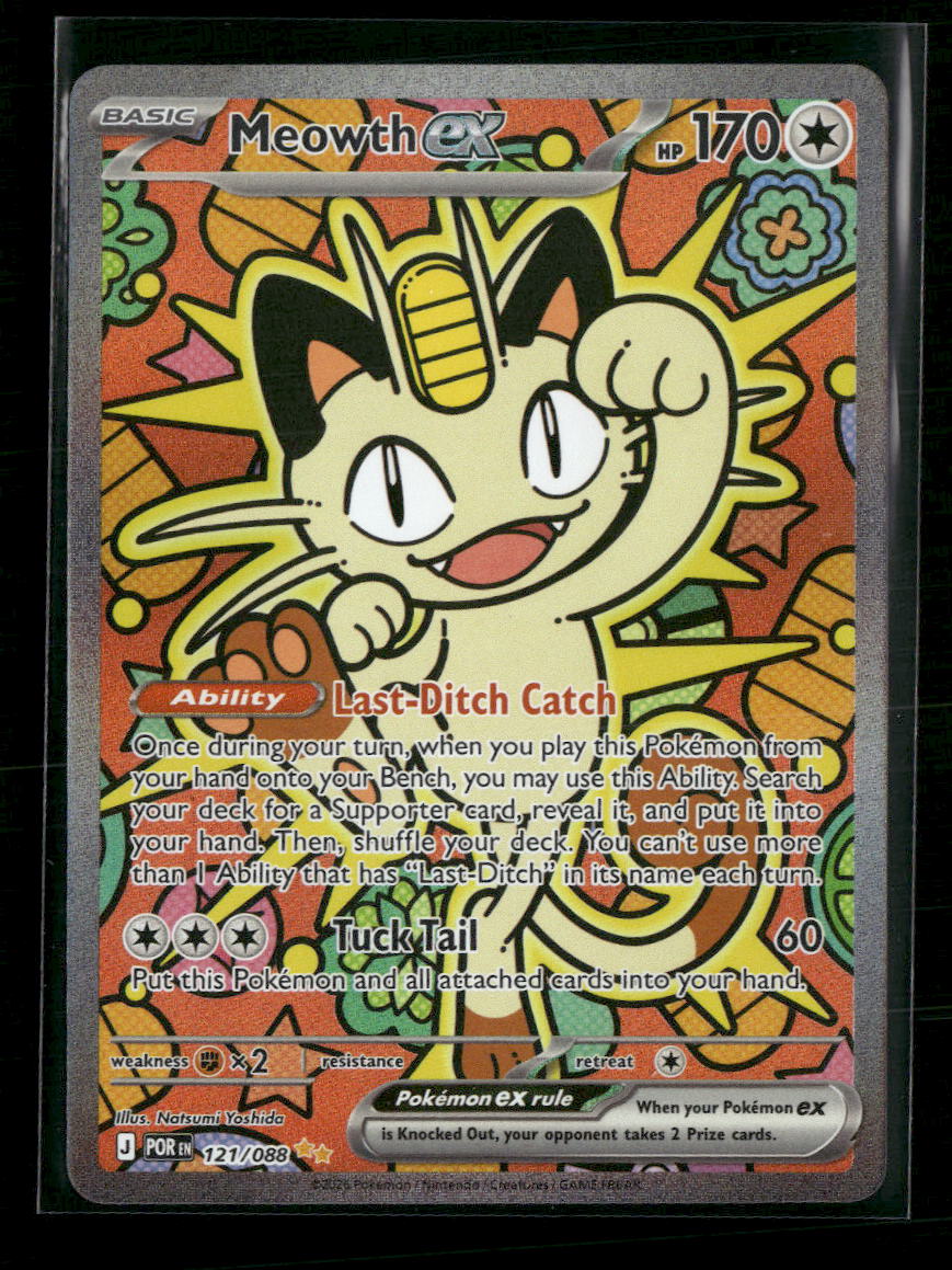 ME03: Perfect Order Meowth ex #121/088 - Golden Apple Comics