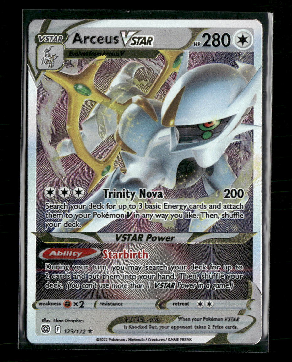 SWSH09: Brilliant Stars Arceus VSTAR #123/172 * Metal Card - Golden Apple Comics