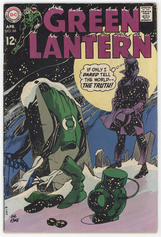 Green Lantern 68 DC 1969 VG FN Gil Kane Denny O'Neil Graveyard Tombstone