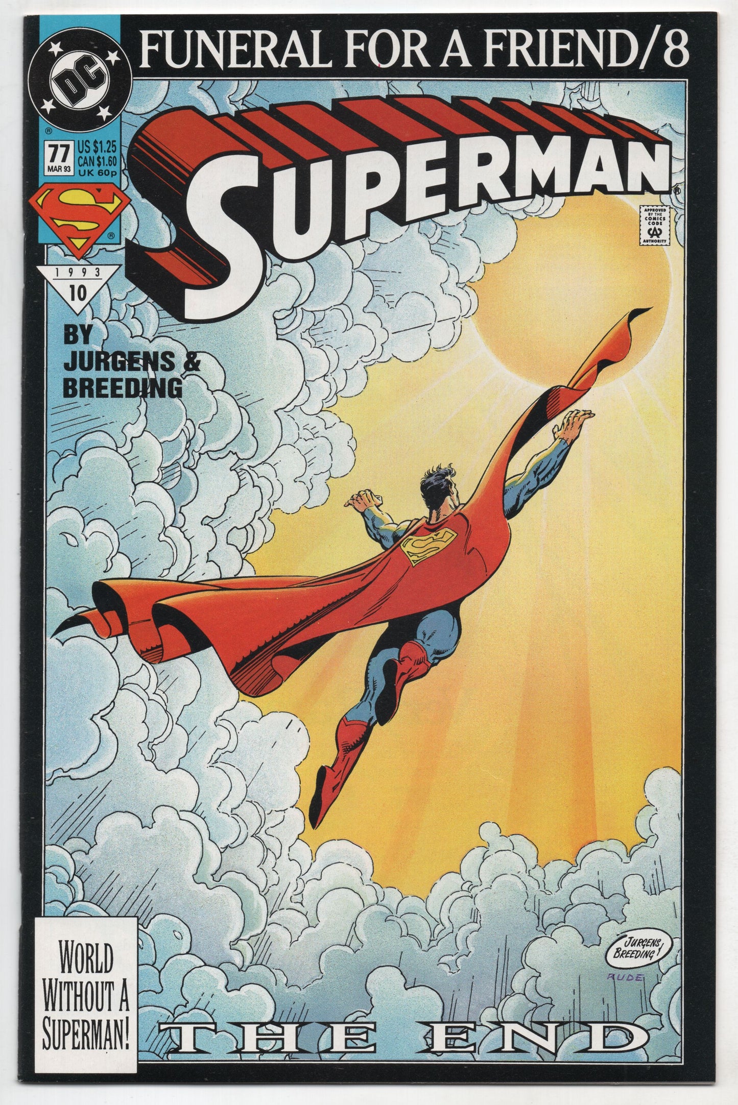 Superman 77 DC 1993 NM Dan Jurgens Funeral For A Friend 8