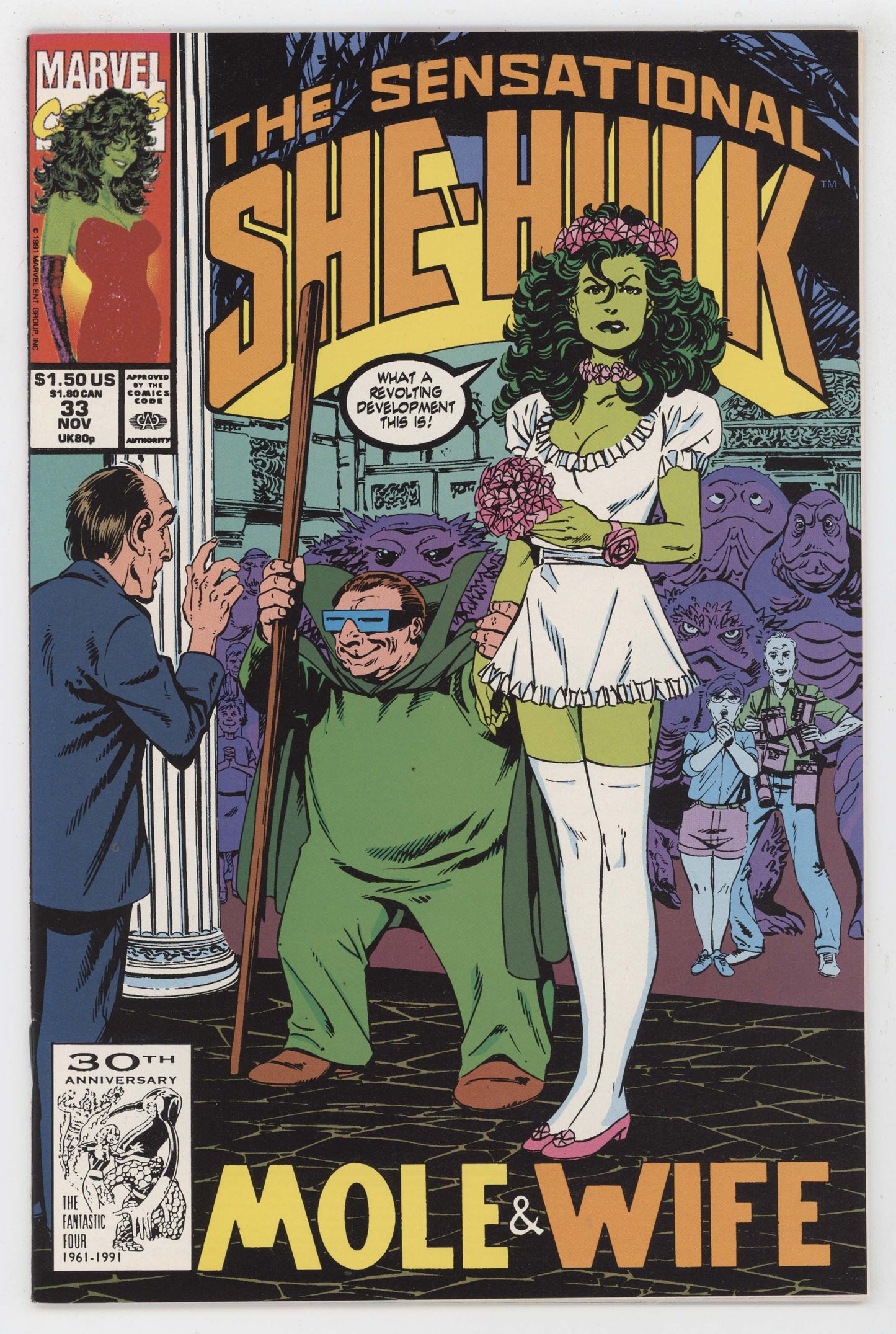 Sensational She-Hulk 33 Marvel 1991 NM- 9.2 John Byrne Wedding Dress Mini Skirt