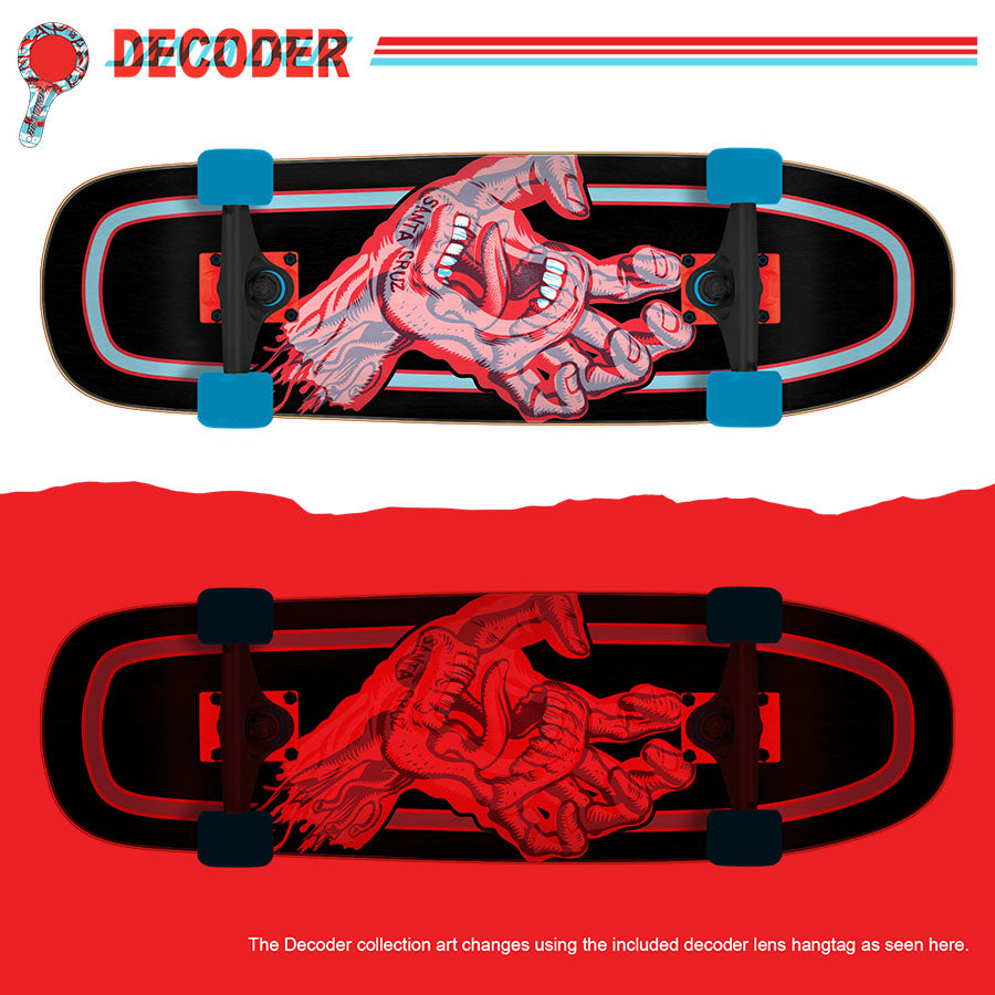 Santa Cruz Decoder Hand Complete 80s Cruzer Skateboard 9.51 x 32.26