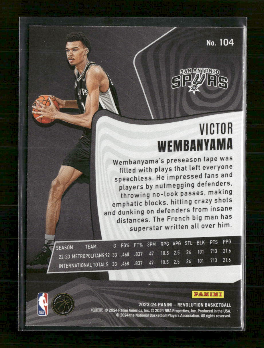 2023-24 Panini Revolution Victor Wembanyama Rookie #104 - Golden Apple Comics