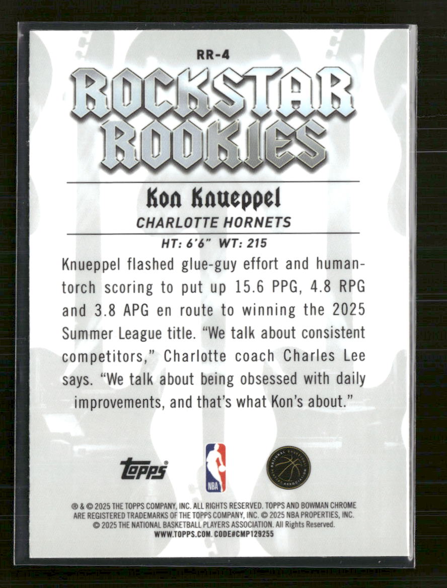 2025-26 Bowman Rockstar Rookies Kon Knueppel #RR-4 - Golden Apple Comics