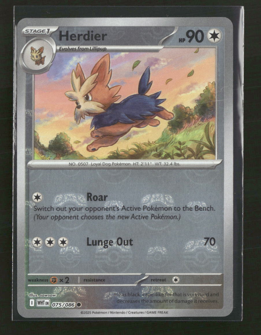 SV: White Flare Herdier (Master Ball Pattern) #075/086 - Golden Apple Comics