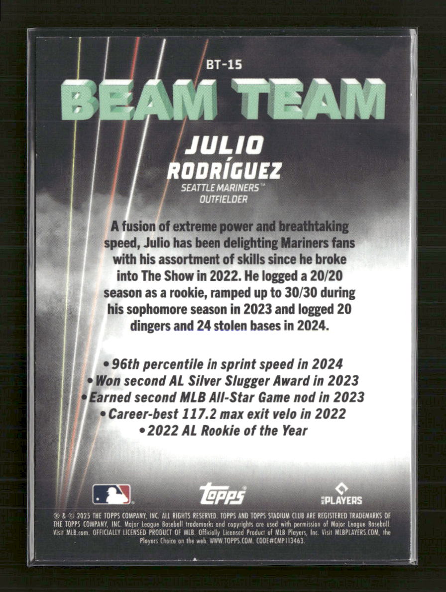 2025 Stadium Club Beam Team Julio Rodríguez #BT-15 - Golden Apple Comics
