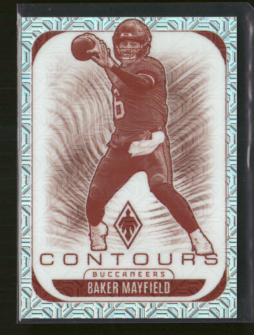 2025 Panini Phoenix Contours Silver Mojo Prizm Baker Mayfield #/75 #30 - Golden Apple Comics