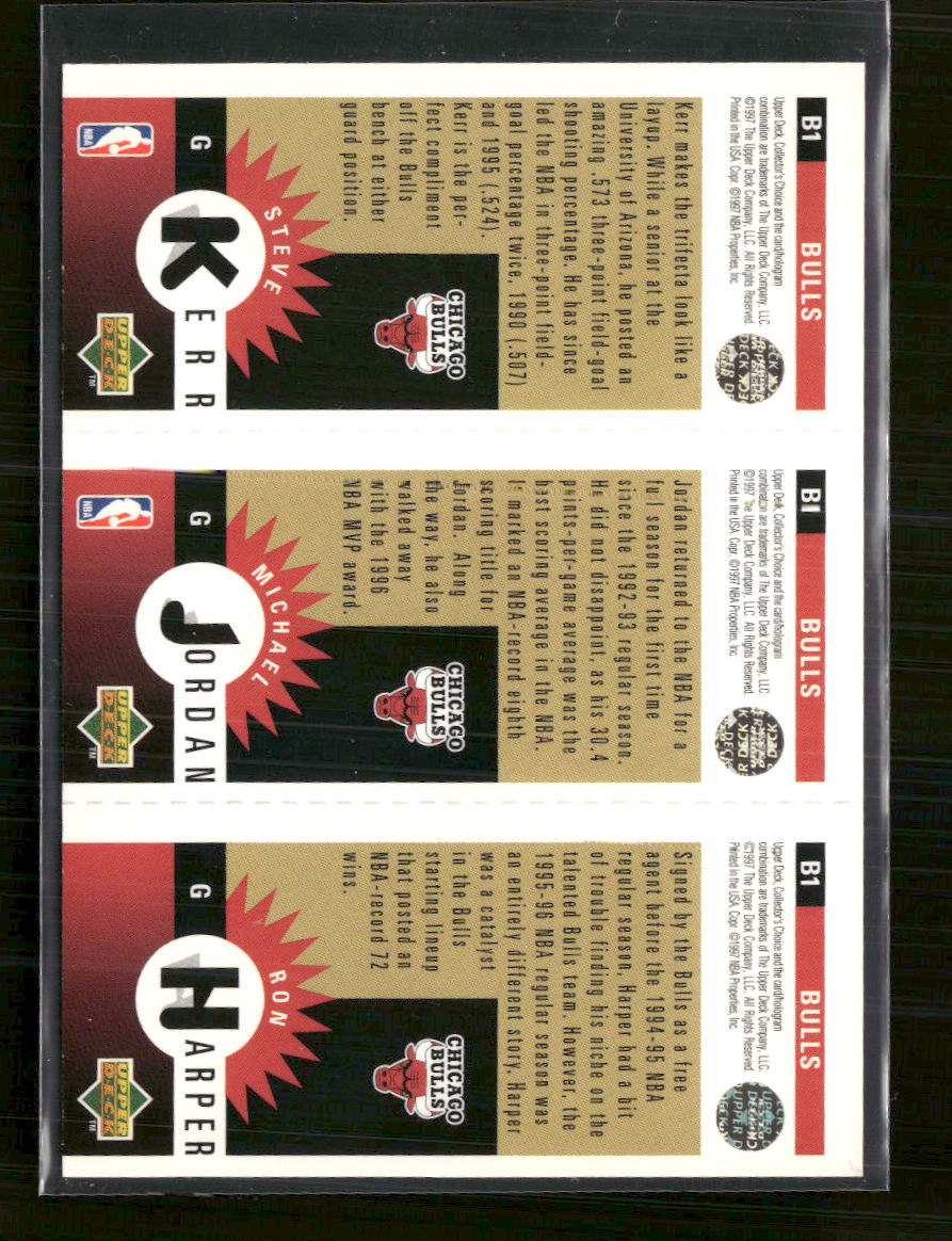 1996-97 Collector's Choice R Harper, M Jordan, S Kerr, Mini-Cards Gold #B1 - Golden Apple Comics