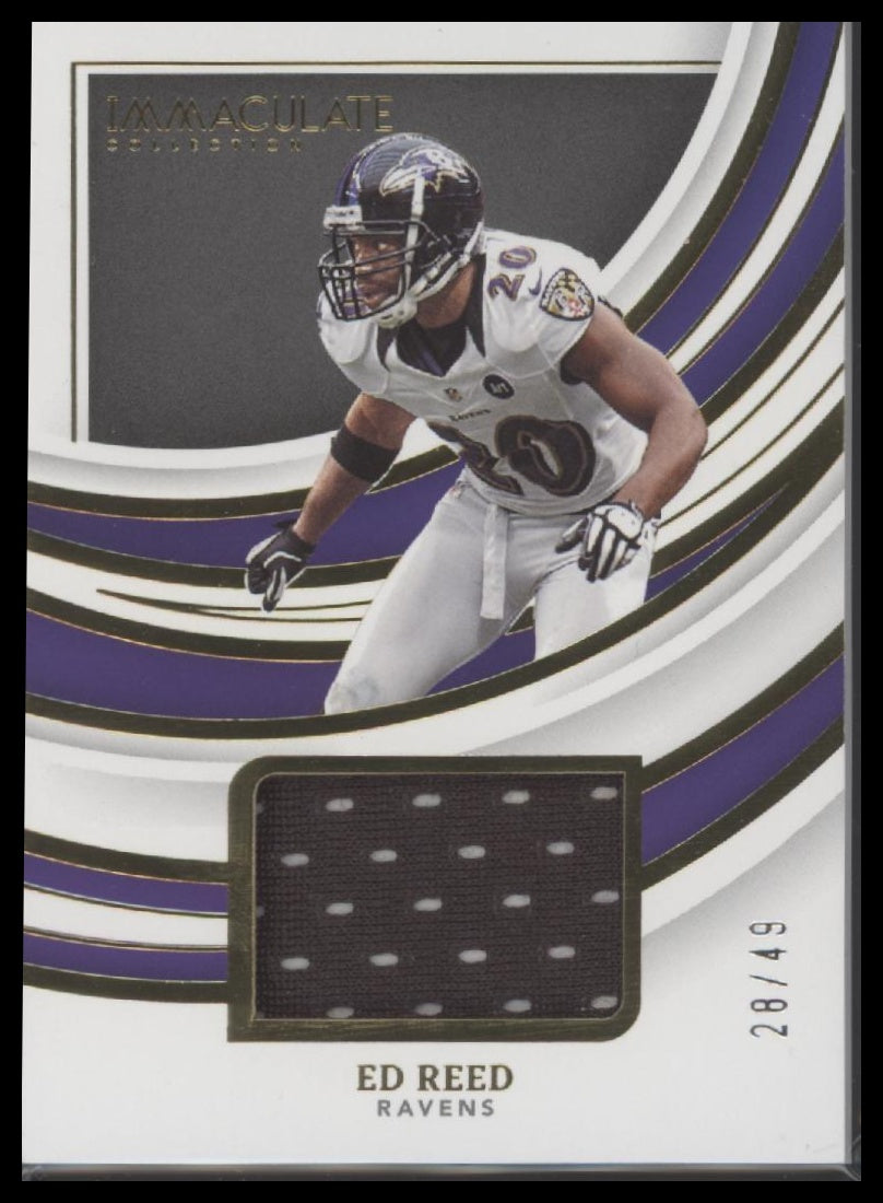 2022 Panini Immaculate Collection Remarkable Memorabilia Ed Reed #/49 #REM-ERE - Golden Apple Comics