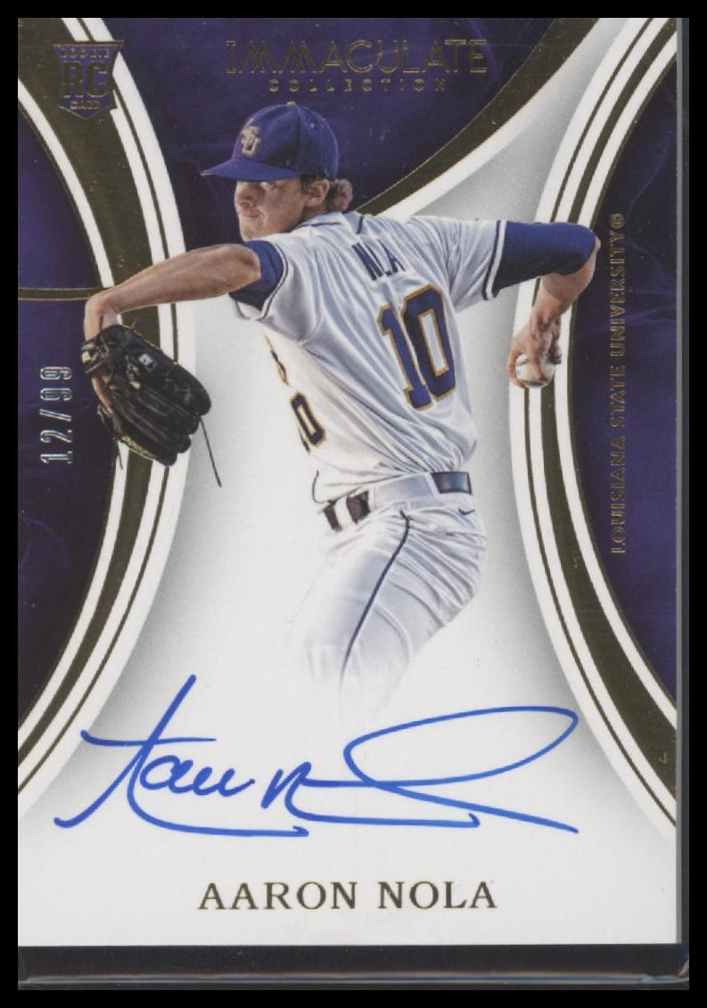 2016 Panini Immaculate Collegiate Rookie Autographs Aaron Nola #/99 Auto #36 - Golden Apple Comics