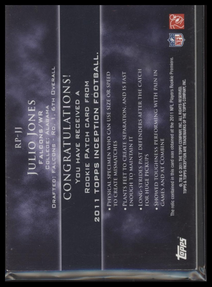2011 Topps Inception Rookie Relics Patch #/158 Julio Jones #RP-JJ - Golden Apple Comics