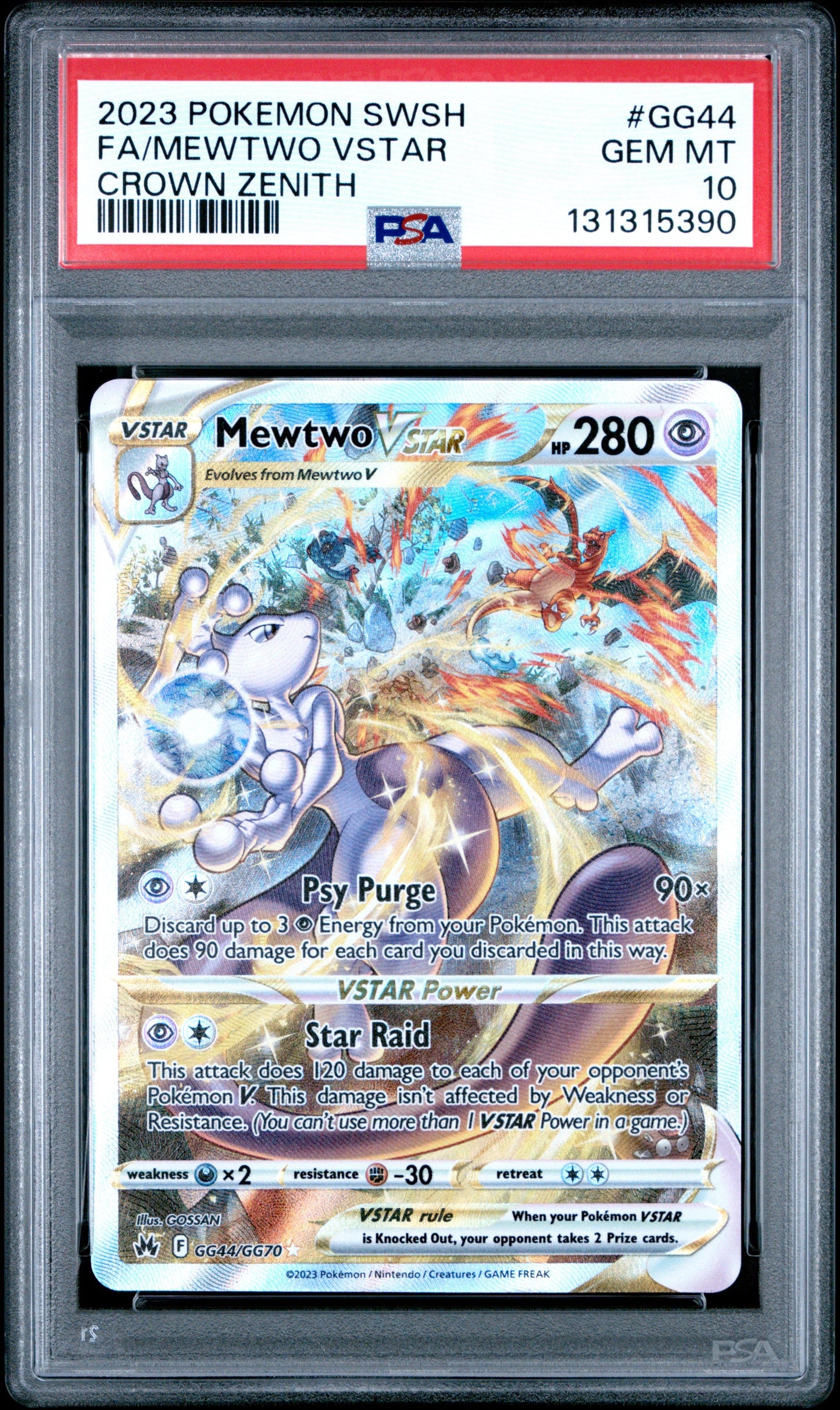 2023 Pokemon Sword And Shield Crown Zenith Fa Mewtwo Vstar 10 PSA #GG44 - Golden Apple Comics