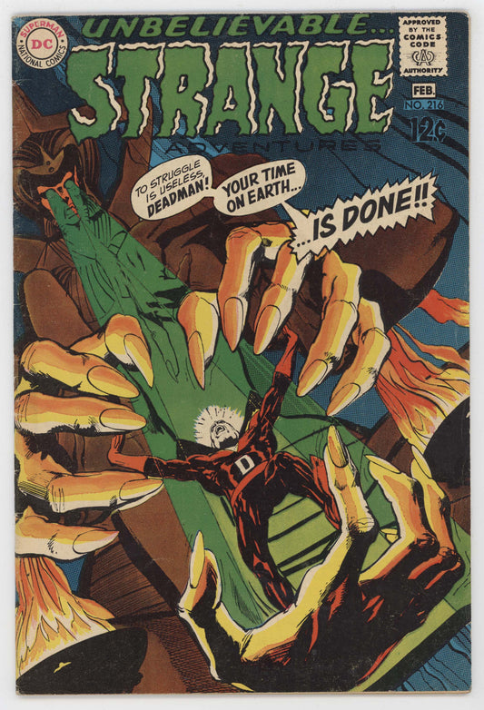 Strange Adventures 216 DC 1969 FN Neal Adams Deadman League Of Assassins