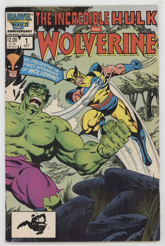 Incredible Hulk And Wolverine 1 Marvel 1986 VF 180 181 John Byrne
