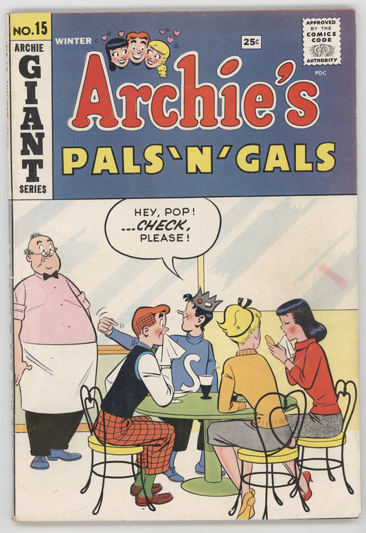 Archie's Pals and Gals 15 Archie 1960 VG FN Neal Adams Betty Veronica Jughead Pops