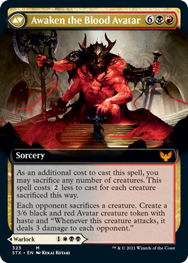 Extus, Oriq Overlord // Awaken the Blood Avatar (STX-323) - Strixhaven: School of Mages: (Extended Art) Foil
