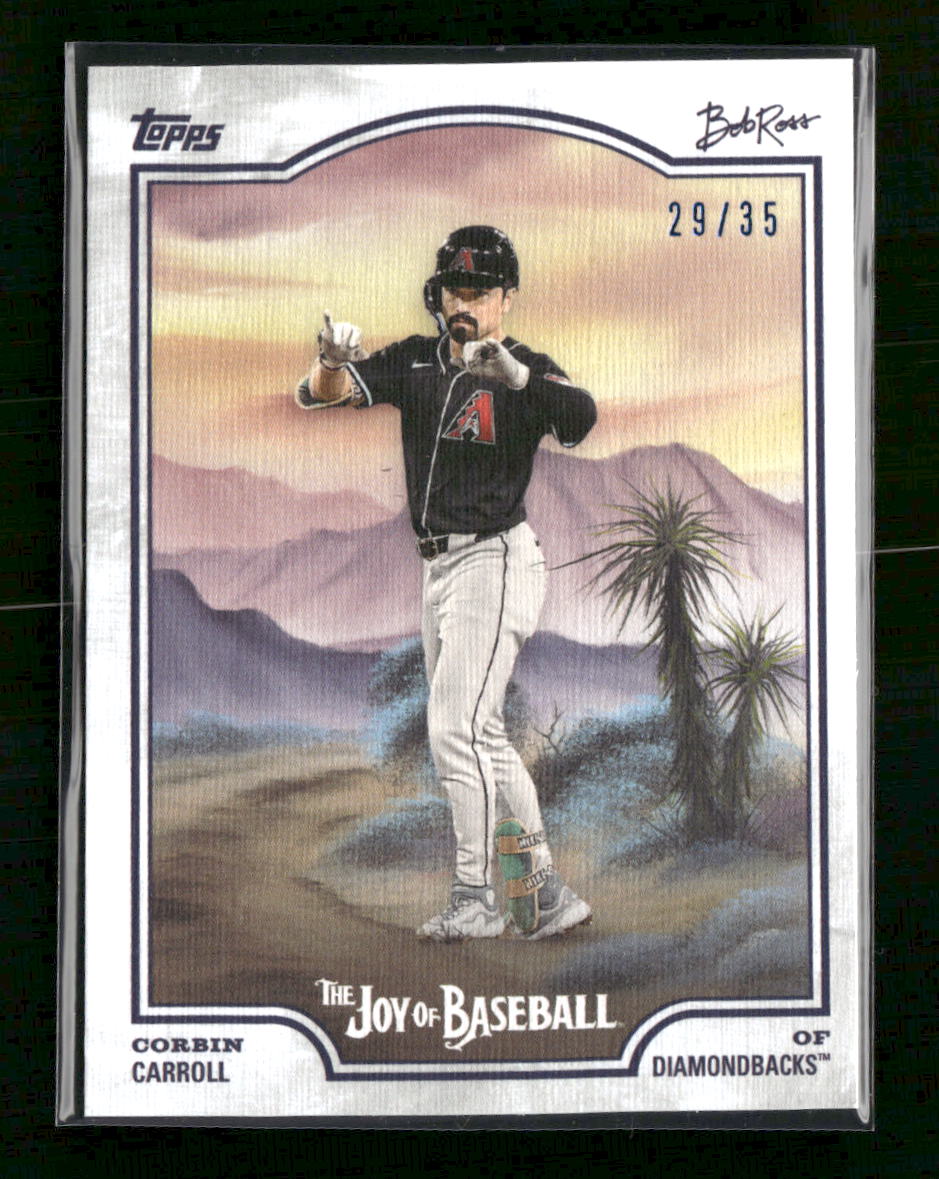 2025 Topps Bob Ross The Joy of Baseball Titanium White Corbin Carroll #/35 #23 - Golden Apple Comics