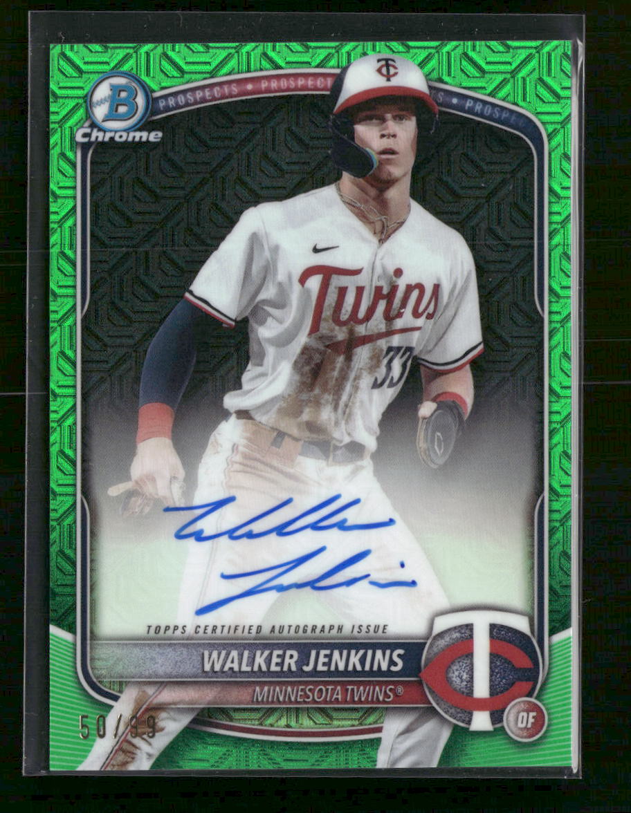 2025 Bowman Chrome Prospect Auto Green Mojo Walker Jenkins #/99 #BMA-WJ - Golden Apple Comics