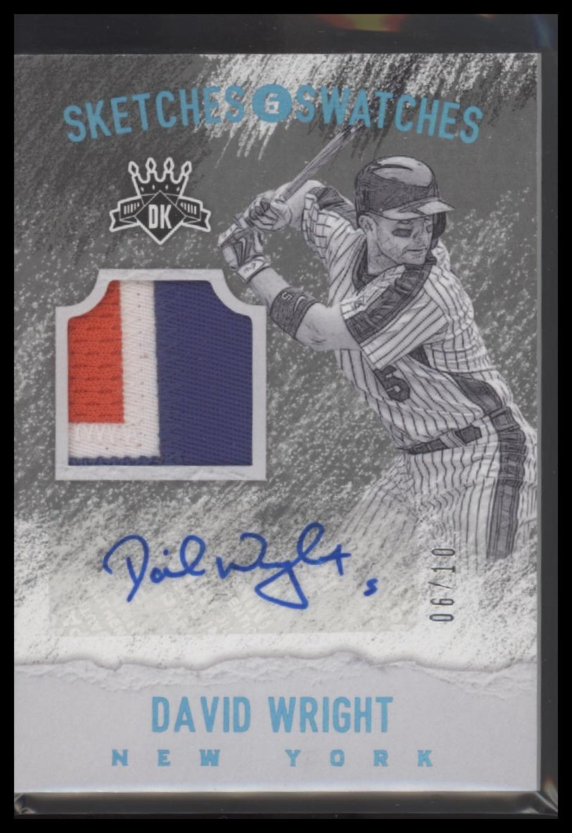 2005 Upper Deck Sweet Spot Signatures Glove Blue Ink David Wright #/10 #SS-DW - Golden Apple Comics
