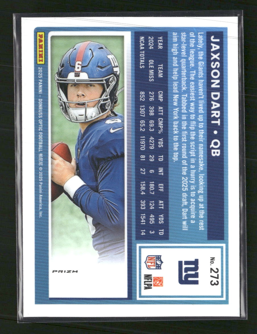 2025 Donruss Optic Holo Jaxson Dart Rookie #273 - Golden Apple Comics