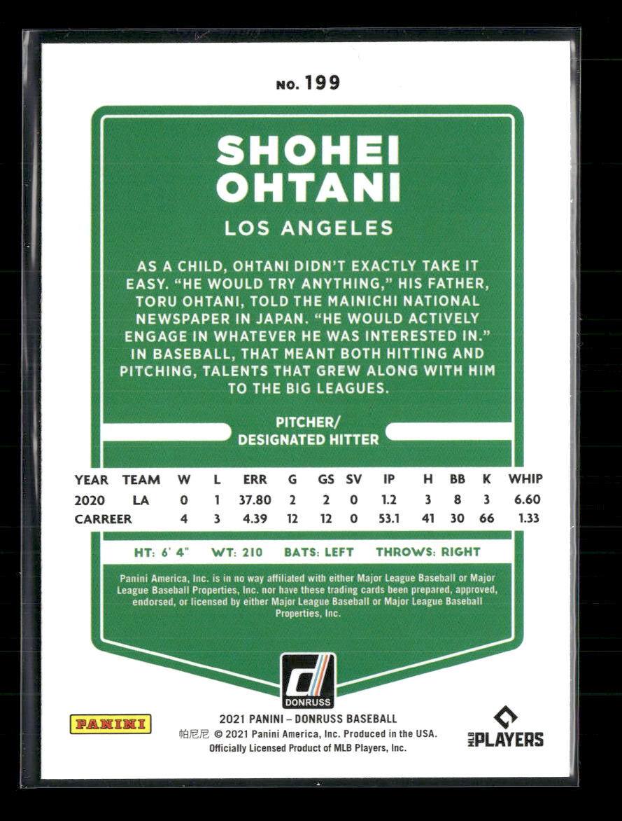 2021 Donruss Holo Pink Shohei Ohtani #199 - Golden Apple Comics