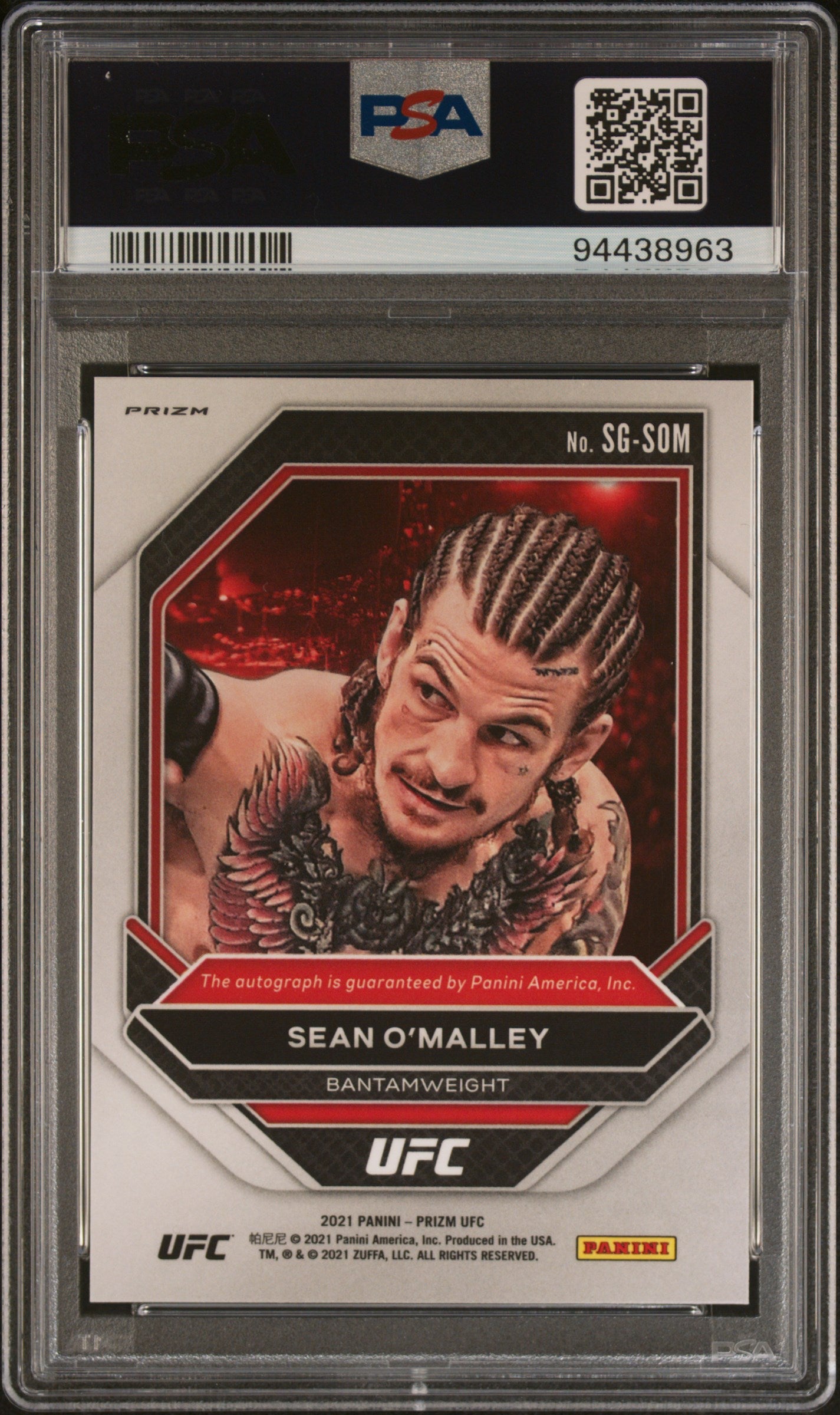 2021 Panini Prizm UFC Signatures-Silver Prizm Sean O'Malley 9 Auto PSA #SGSOM - Golden Apple Comics