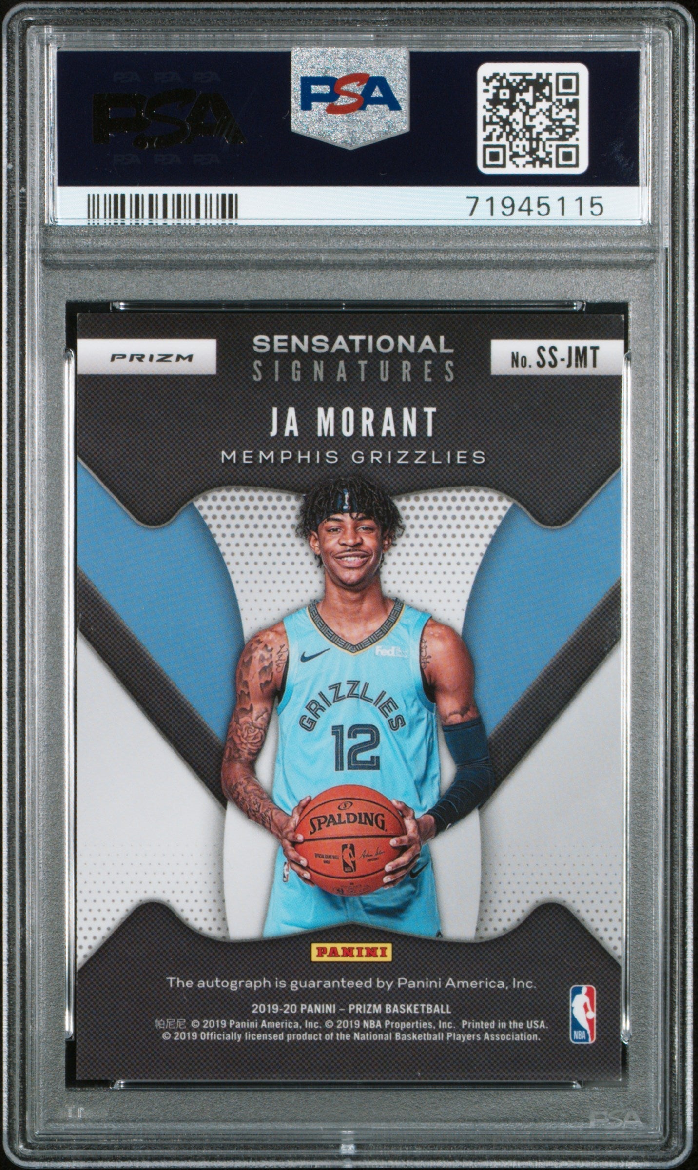 2019 Panini Prizm Sensational Signatures Ja Morant 9 Auto PSA #JMT - Golden Apple Comics