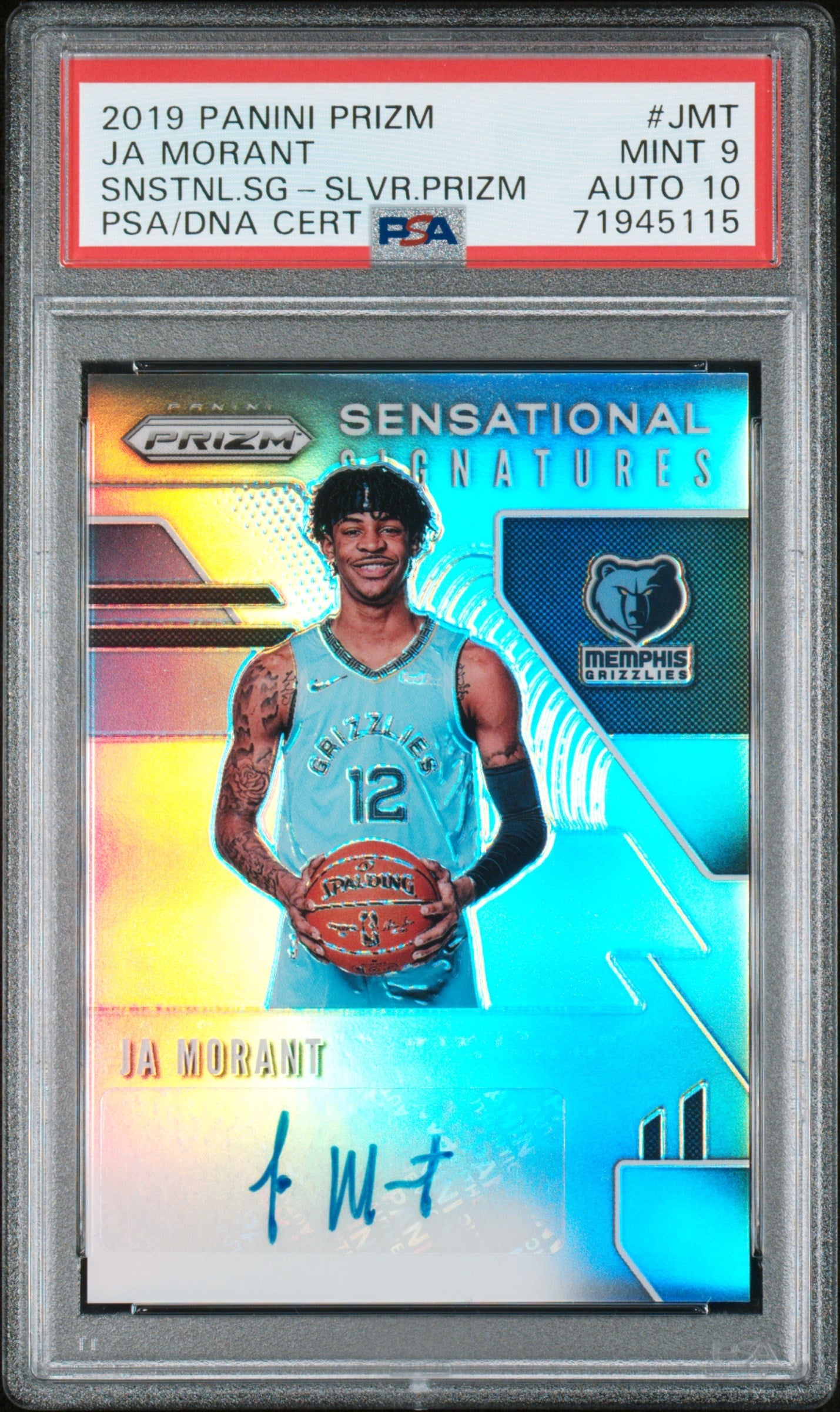 2019 Panini Prizm Sensational Signatures Ja Morant 9 Auto PSA #JMT - Golden Apple Comics