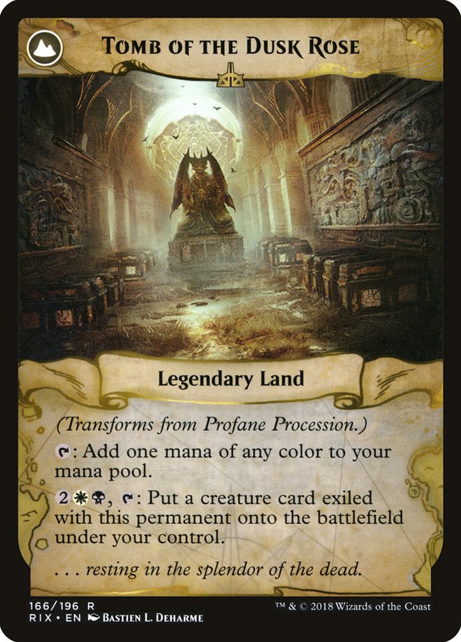 Profane Procession // Tomb of the Dusk Rose (RIX-166) - Rivals of Ixalan: (compasslanddfc) Foil