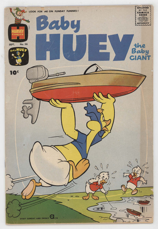 Baby Huey The Baby Giant 38 Harvey 1961 VG Speed Boat