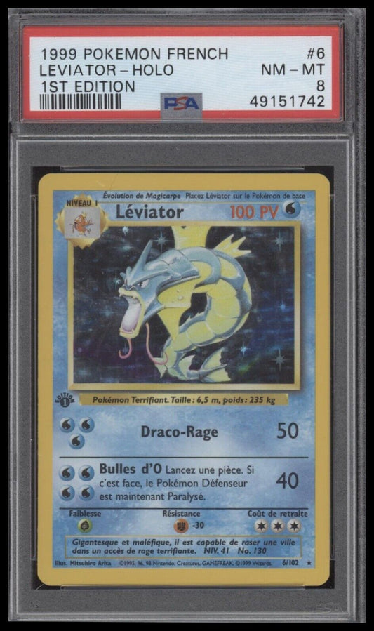 1999 Pokemon French #6 Leviator-Holo 1st Edition PSA 8