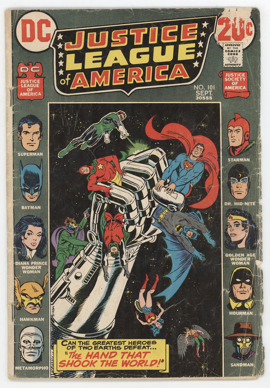 Justice League Of America 101 DC 1972 VG Superman Batman Wonder Woman Sandman