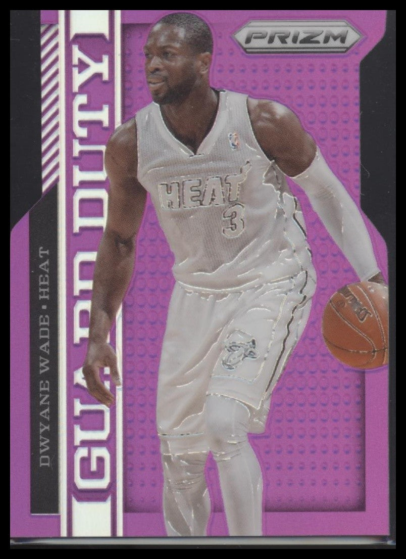 Dwyane Wade 2013-14 Panini Prizm #11 Guard Duty Prizms Purple Die Cut #/49