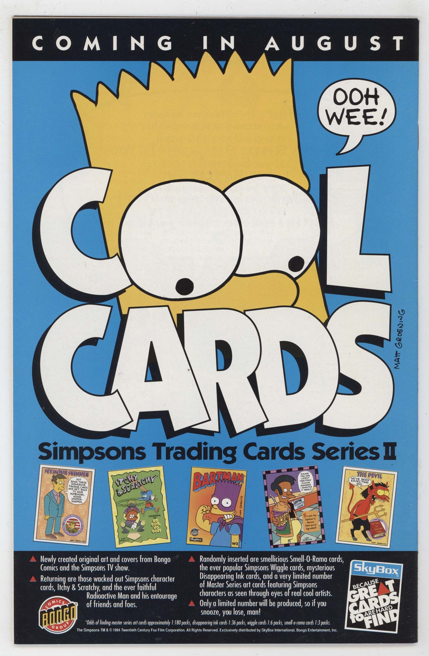 Itchy And Scratchy Comics 3 Bongo 1994 NM- 9.2 Simpsons Decoder Card