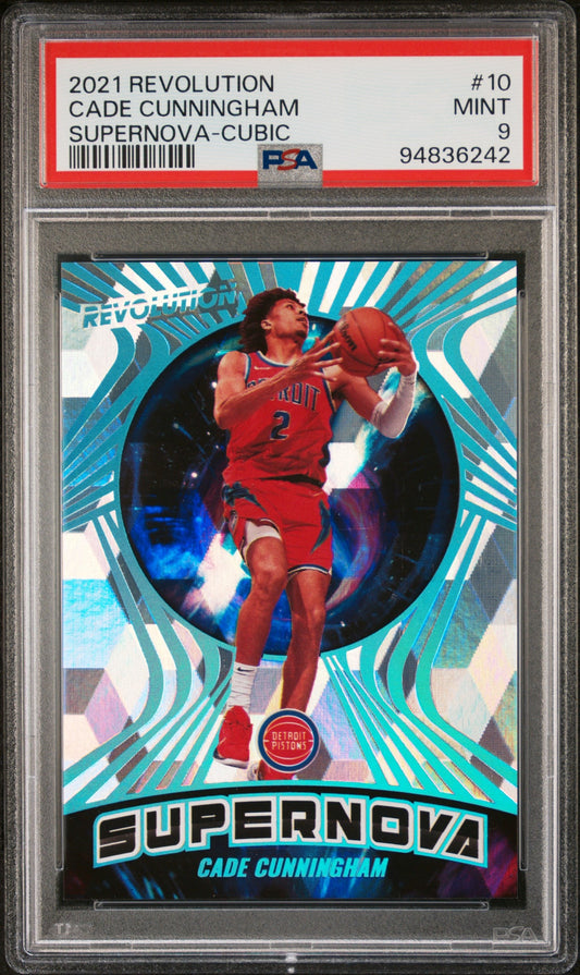 2021 Panini Revolution Supernova Supernova-Cubic Cade Cunningham 9 PSA #10