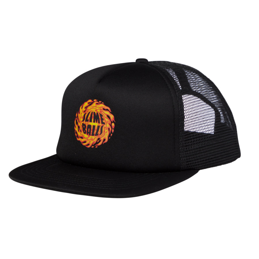 Slime Balls SB Logo Flame Mesh Trucker High Profile Hat