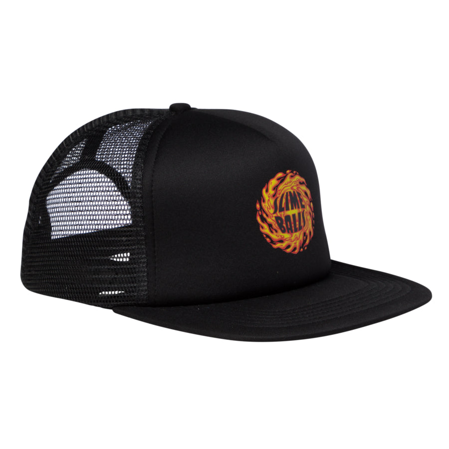 Slime Balls SB Logo Flame Mesh Trucker High Profile Hat