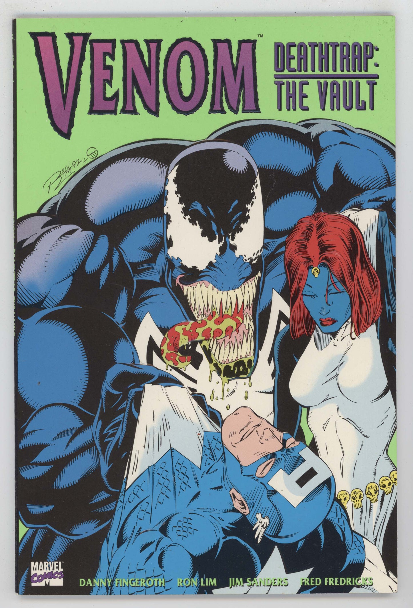 Venom Deathtreap The Vault 1 Marvel 1993 VF Ron Lim Mystique Captain America