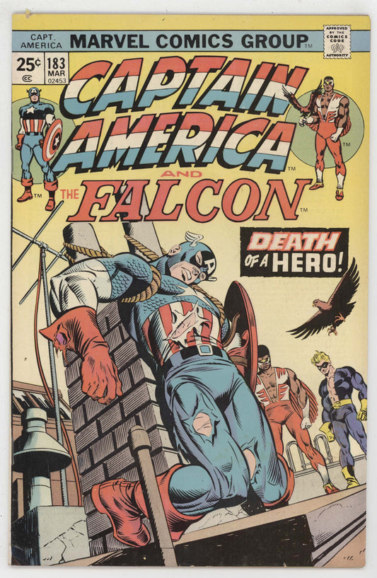 Captain America 183 Marvel 1975 FN VF Falcon 1st Gamecock Rope Bondage