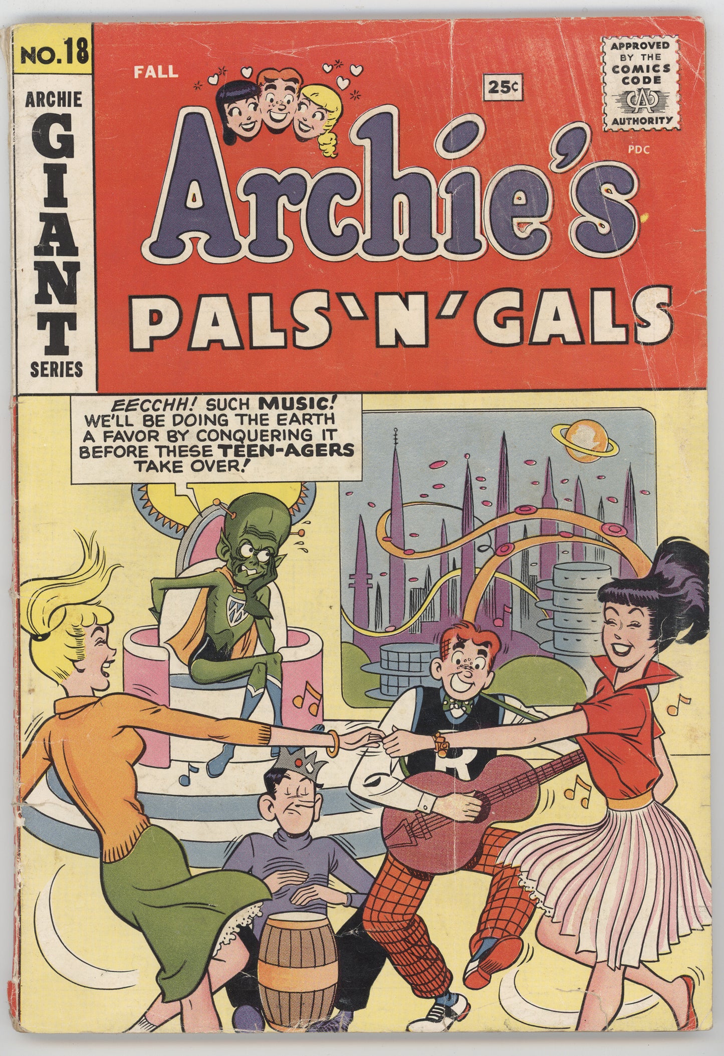 Archie's Pals and Gals 18 Archie 1961 GD VG Betty Veronica Swimsuit Panel GGA Alien