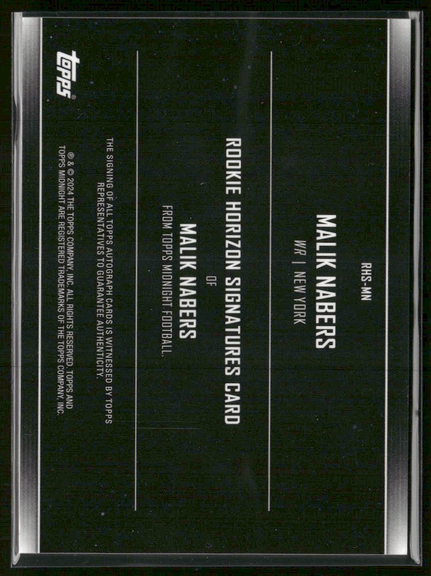 2024 Topps Midnight Rookie Horizon Signatures Malik Nabers Auto #RHS-MN