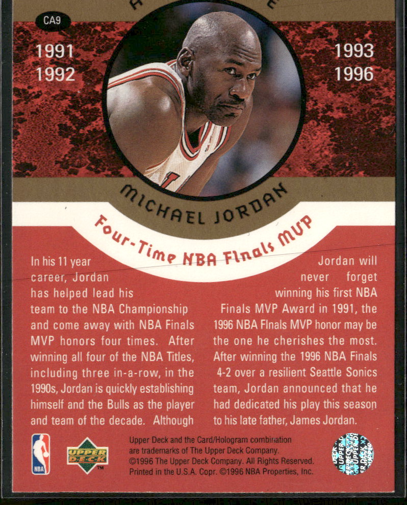 1996-97 Collector's Choice A Cut Above: The Jordan Years Michael Jordan #CA9