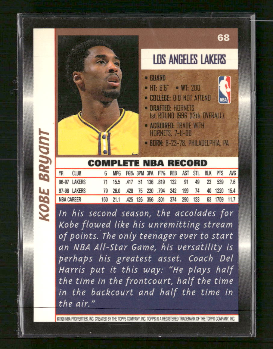 1998-99 Topps Kobe Bryant #68