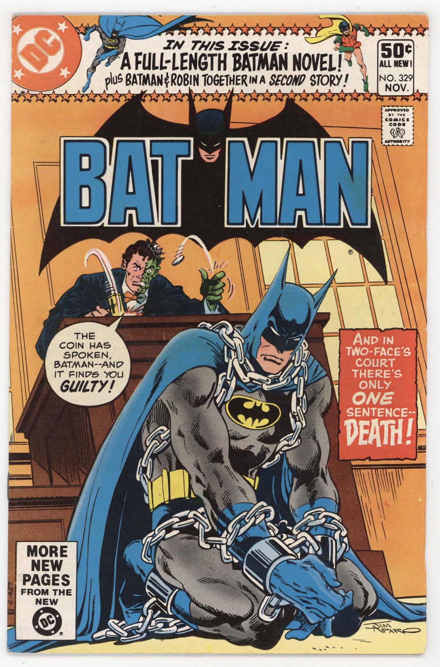 Batman 329 DC 1980 VF Jim Aparo Marv Wolfman Two-Face Chain Bondage