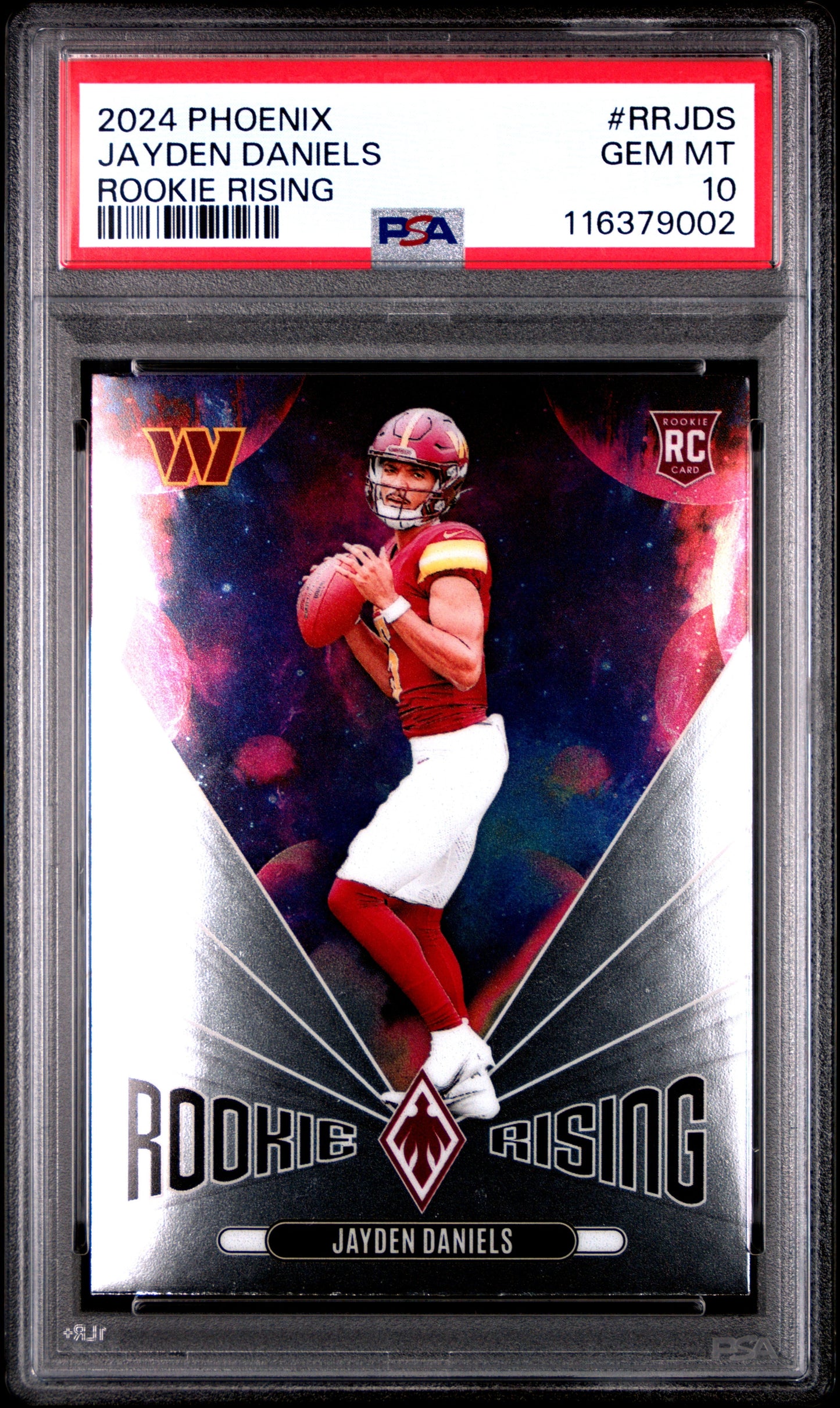 Graded 2024 Panini Phoenix Jayden Daniels #RRJDS Rookie Rising Rookie RC Football Card PSA 10 Gem Mint
