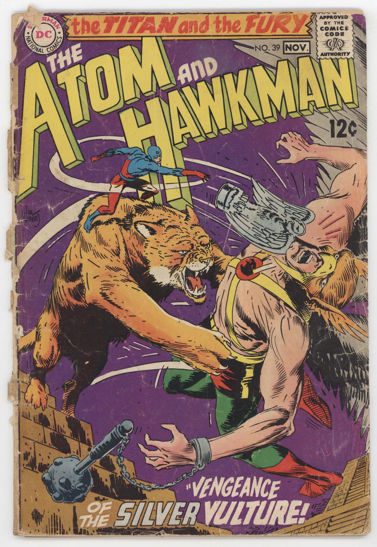 Atom 39 DC 1968 PR FR Joe Kubert Hawkman Hawkgirl