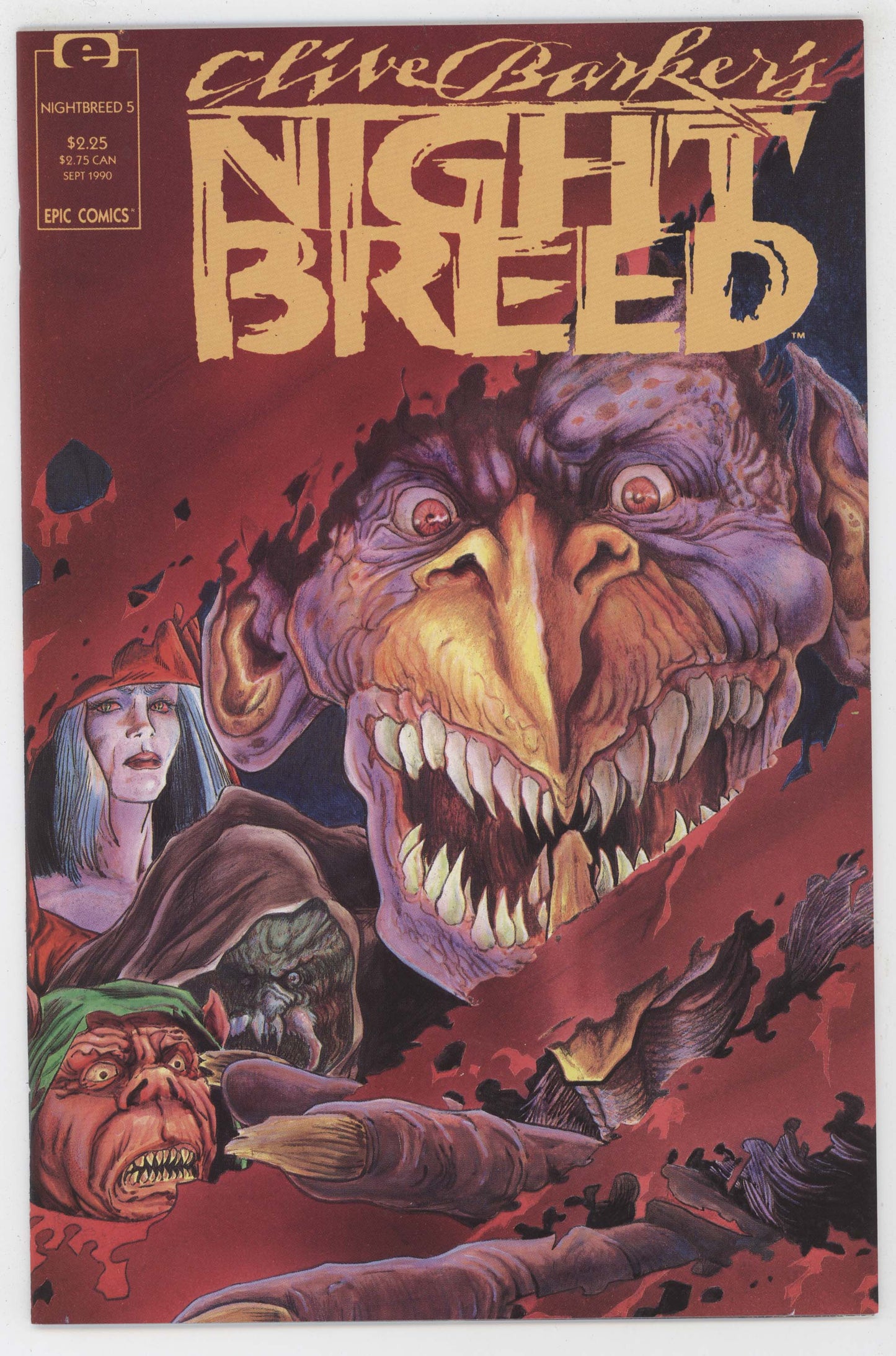 Nightbreed 5 Marvel Epic 1990 NM Clive Barker Horror Movie