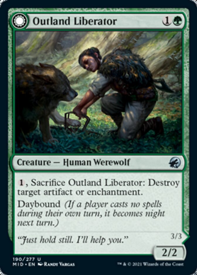 Outland Liberator // Frenzied Trapbreaker (MID-190) - Innistrad: Midnight Hunt: (Double Faced Transform) Foil