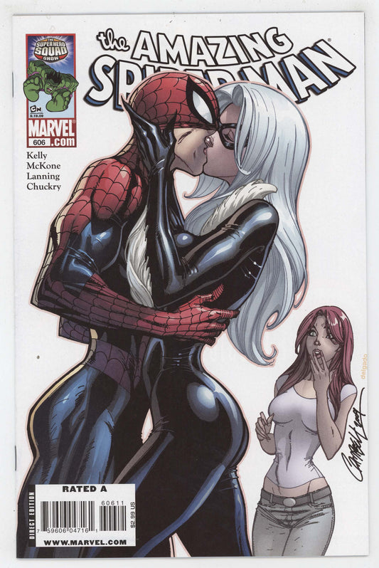 Amazing Spider-Man 606 Marvel 2009 NM J Scott Campbell Black Cat Kiss Mary Jane