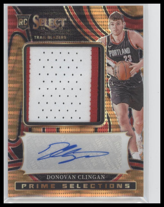 2024-25 Panini Select FOTL Auto Neon Orange #/30 Donovan Clingan #PSS-CLG